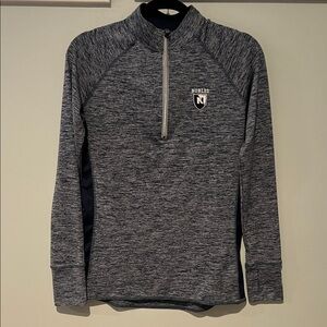 Noble and Greenough Half-Zip Pullover in Blue Heather